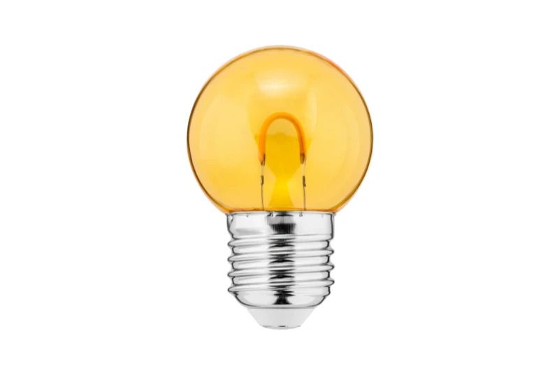 Thorgeon E27 LED Kogellamp | 1W 220/240V Geel | 180°