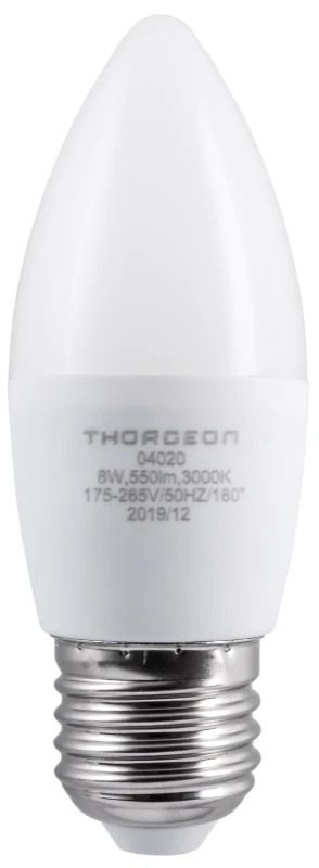 Thorgeon E27 LED Kaarslamp | 8W 175/265V 3000K | 830 180°