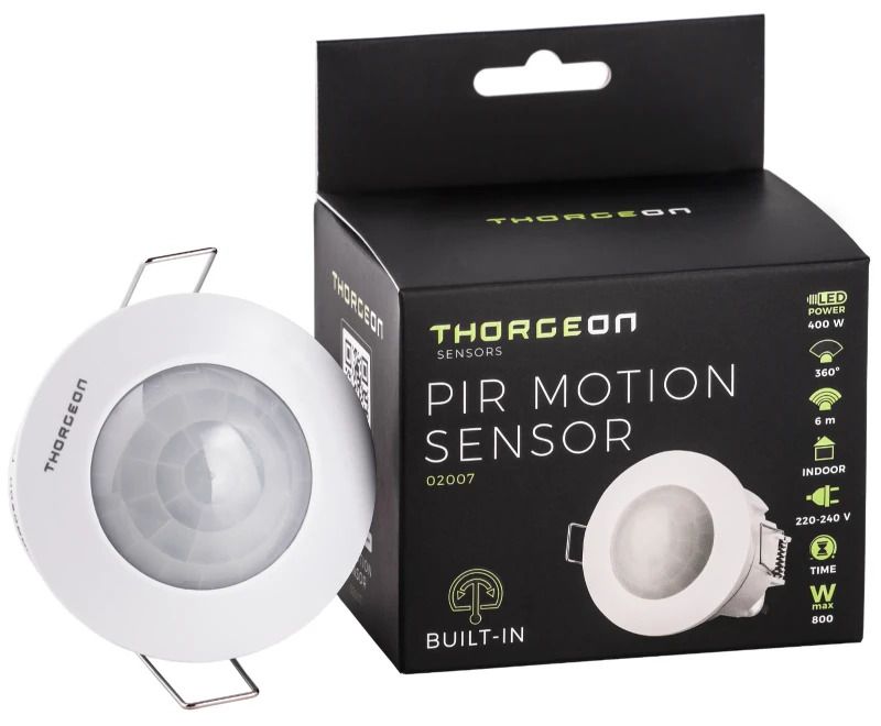Thorgeon PIR Bewegingssensor | Plafond Inbouw (stucwerk) IP20 Wit 360°
