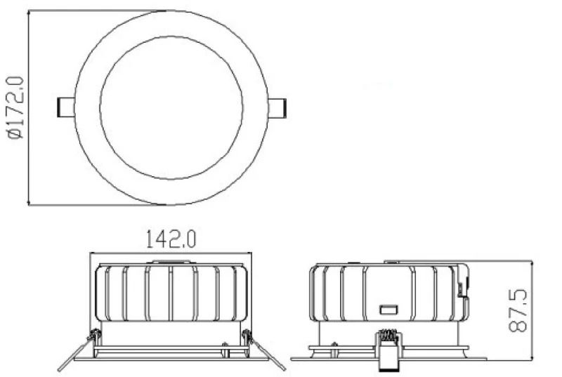 Megaman LED Downlighter Ø150mm | 27W 3000K/4000K 2500Lm/2700lm 830/840 | IP54 DALI Dimbaar