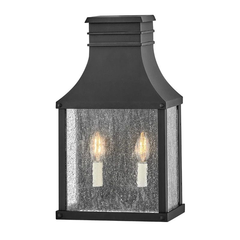 Hinkley LED Wand Buitenlamp Beacon Hill | 2X E14 Max 40W | IP44 | Dimbaar | Museum Black