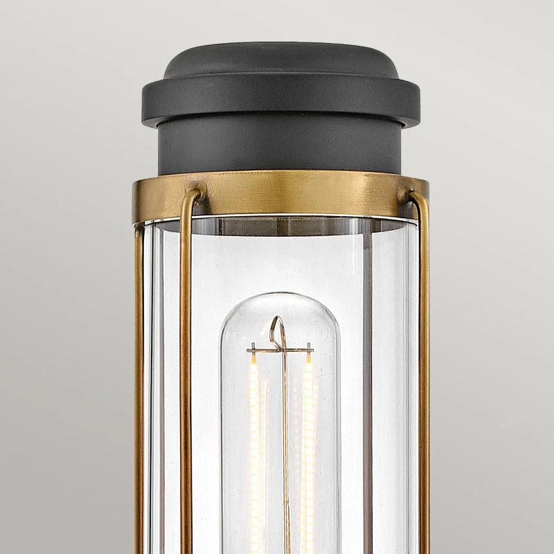 Hinkley LED Wandlamp Masthead | 1X E27 Max 40W | IP44 | Dimbaar | Heritage Brass & Black