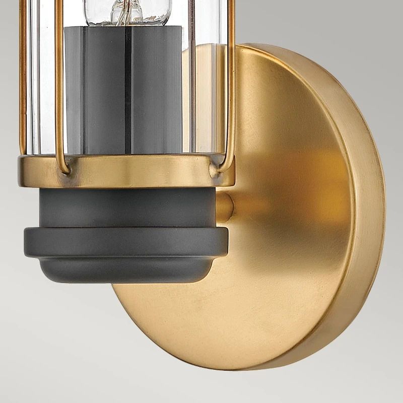 Hinkley LED Wandlamp Masthead | 1X E27 Max 40W | IP44 | Dimbaar | Heritage Brass & Black