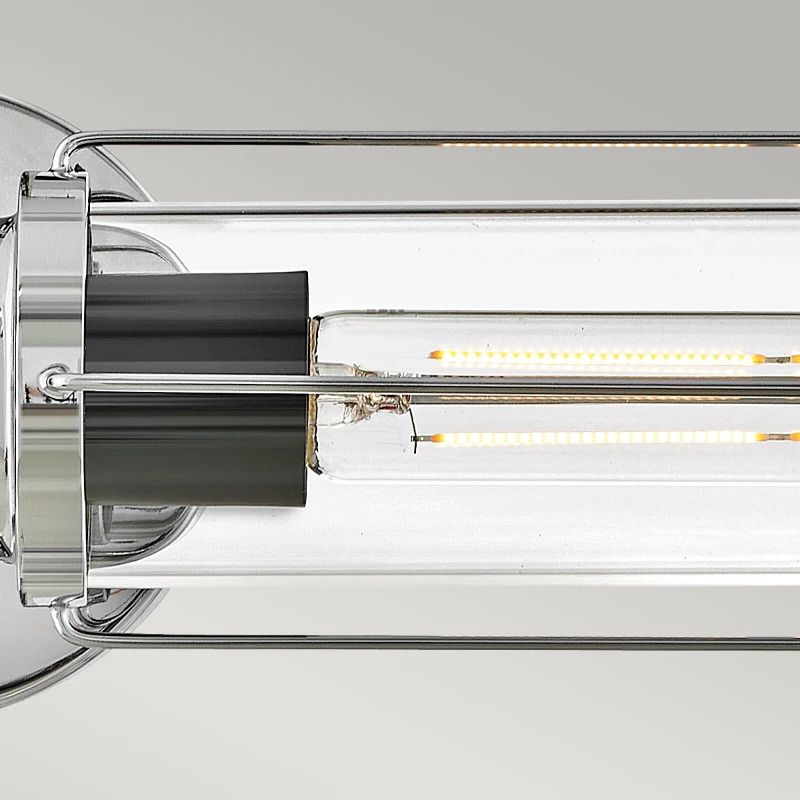 Hinkley LED Wandlamp Masthead | 2X E27 Max 40W | IP44 | Dimbaar | Polished Chrome & Black