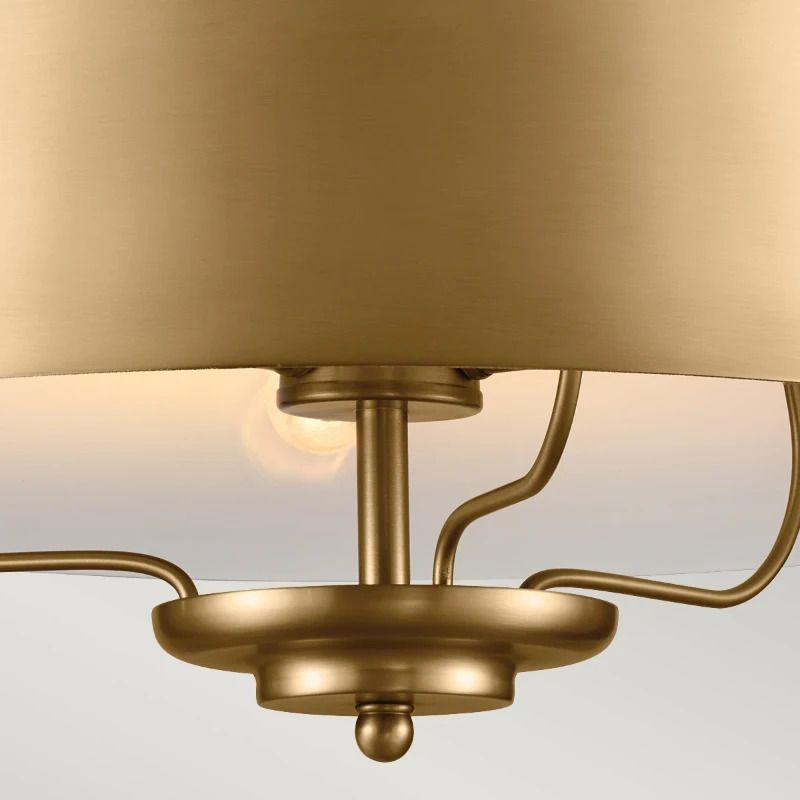 Kichler LED Hanglamp Luella | 3X E14 Max 40W | Dimbaar | Brushed Natural Brass