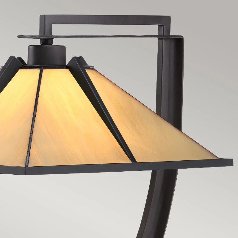 Quoizel Tiffany LED Tafellamp Pomeroy | 1X E27 Max 60W | Dimbaar | Western Bronze
