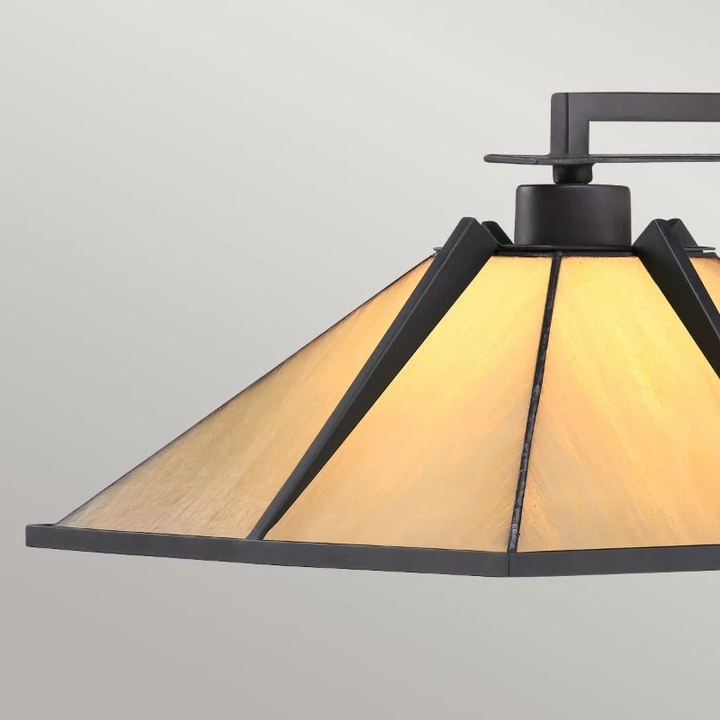 Quoizel Tiffany LED Tafellamp Pomeroy | 1X E27 Max 60W | Dimbaar | Western Bronze