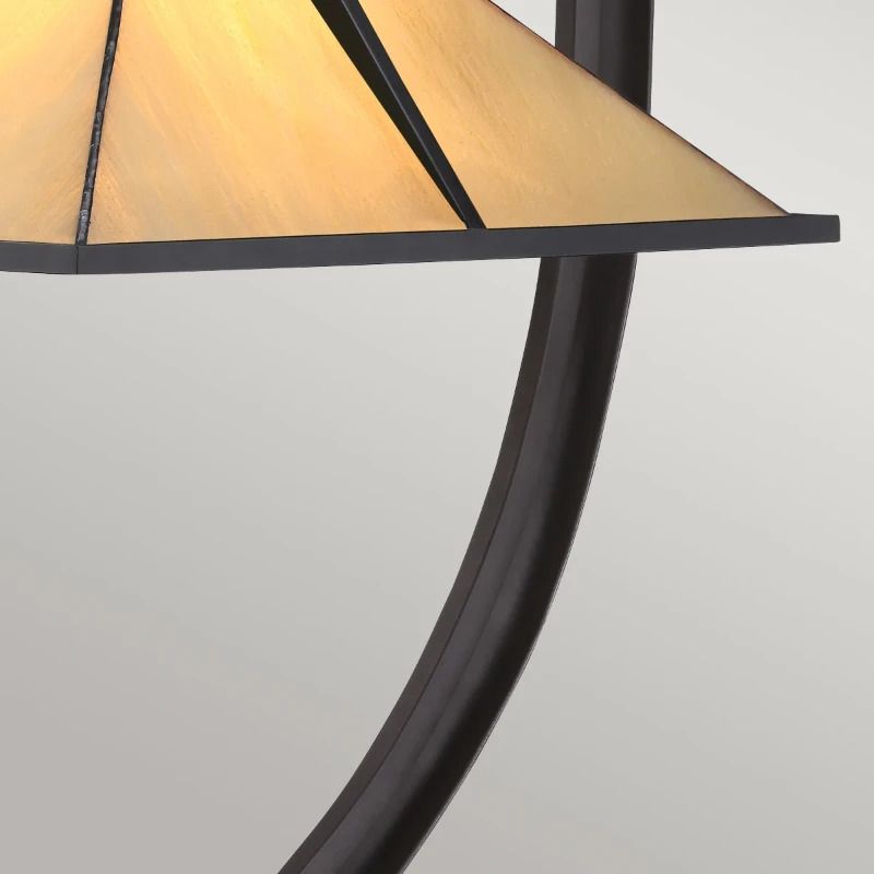 Quoizel Tiffany LED Tafellamp Pomeroy | 1X E27 Max 60W | Dimbaar | Western Bronze