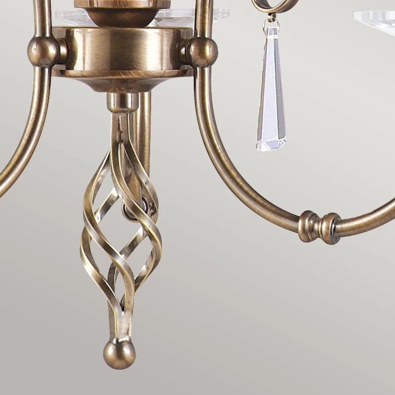 Elstead Lighting LED Kroonluchter | 3X E14 Max 60W | Dimbaar | Aged Brass