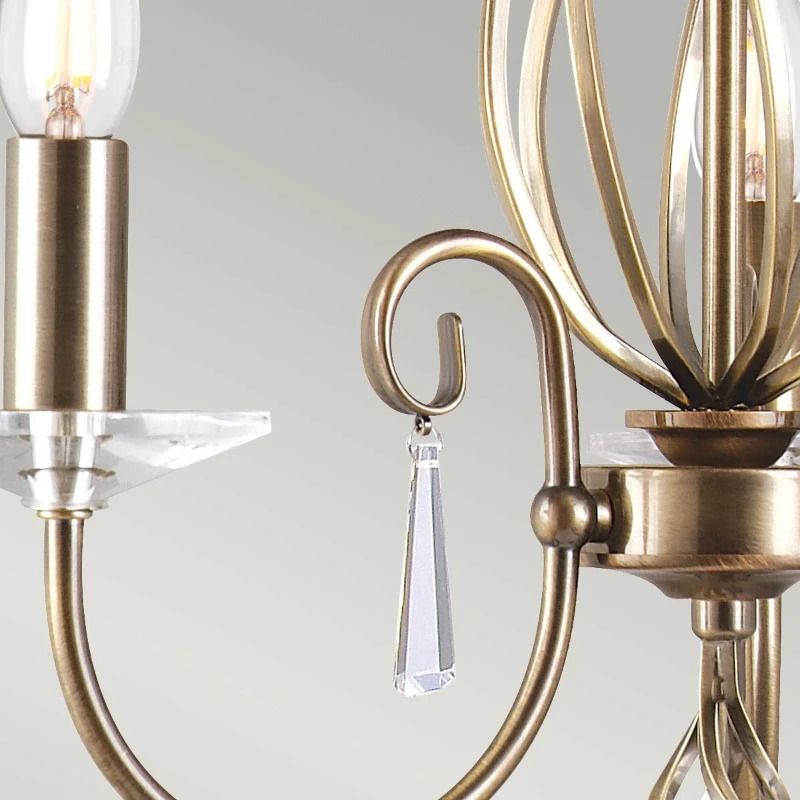 Elstead Lighting LED Kroonluchter | 3X E14 Max 60W | Dimbaar | Aged Brass