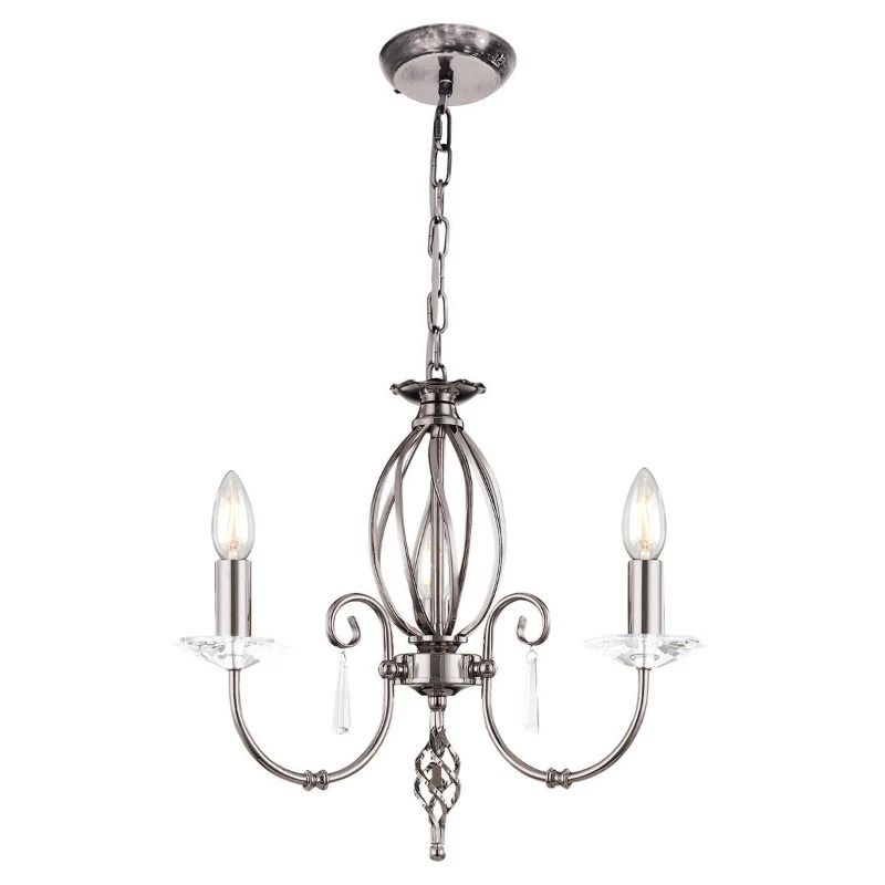 Elstead Lighting LED Kroonluchter | 3X E14 Max 60W | Dimbaar | Polished Nickel