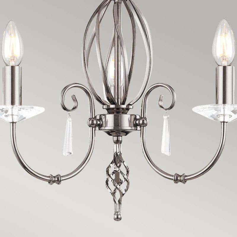 Elstead Lighting LED Kroonluchter | 3X E14 Max 60W | Dimbaar | Polished Nickel