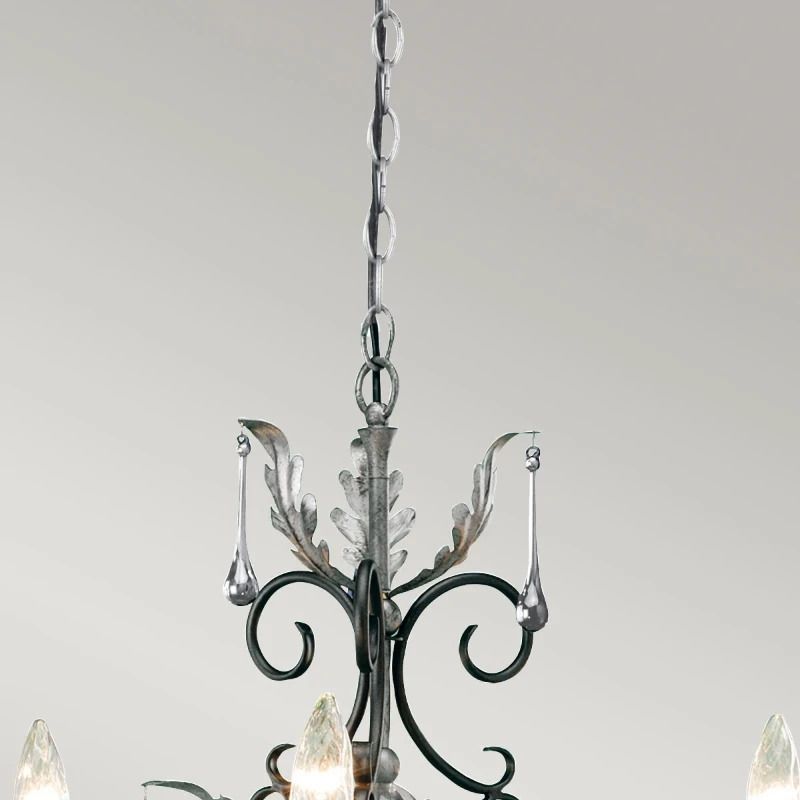 Elstead Lighting LED Kroonluchter | 3X E14 Max 60W | Dimbaar | Black with Silver Patina