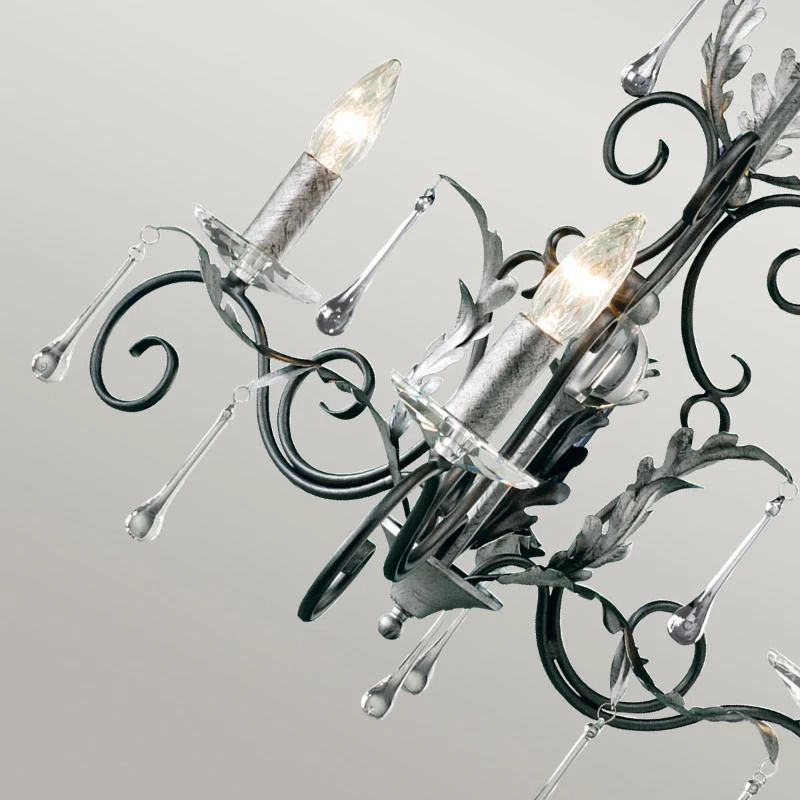Elstead Lighting LED Kroonluchter | 3X E14 Max 60W | Dimbaar | Black with Silver Patina