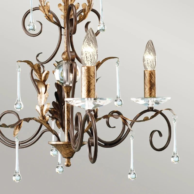 Elstead Lighting LED Kroonluchter | 3X E14 Max 60W | Dimbaar | Bronze with Gold Patina