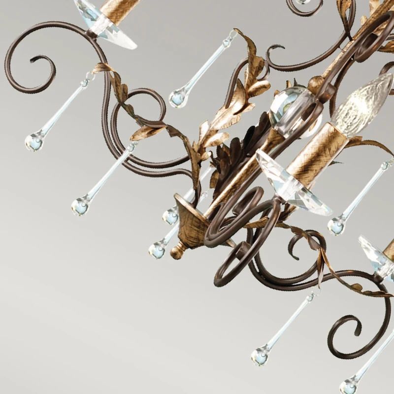 Elstead Lighting LED Kroonluchter | 3X E14 Max 60W | Dimbaar | Bronze with Gold Patina