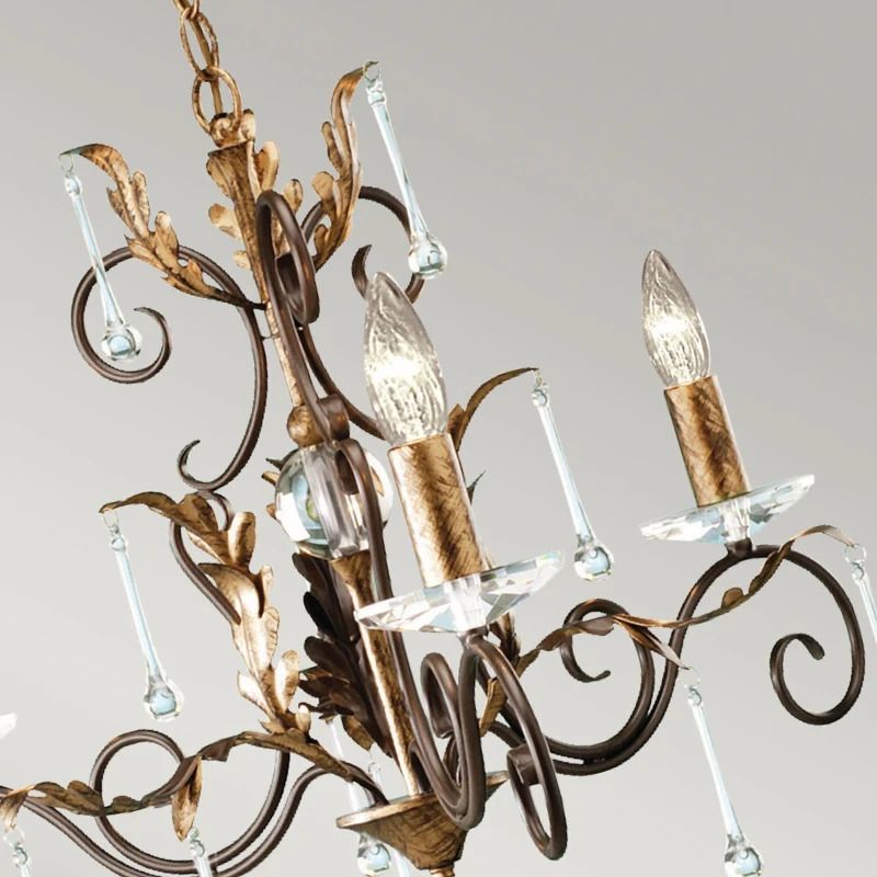 Elstead Lighting LED Kroonluchter | 3X E14 Max 60W | Dimbaar | Bronze with Gold Patina