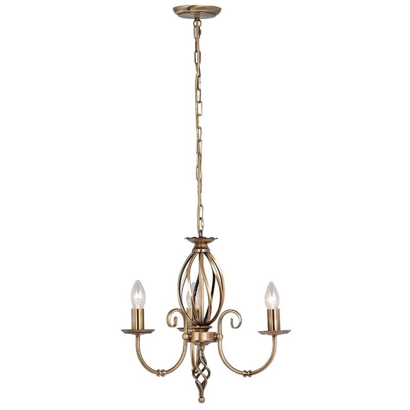 Elstead Lighting LED Kroonluchter | 3X E14 Max 60W | Dimbaar | Aged Brass