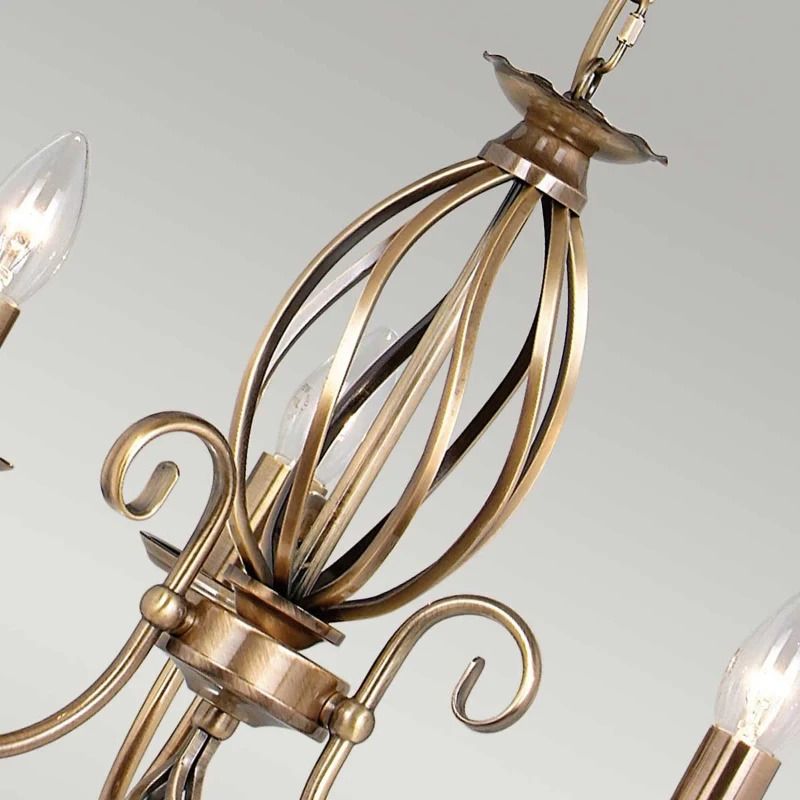 Elstead Lighting LED Kroonluchter | 3X E14 Max 60W | Dimbaar | Aged Brass