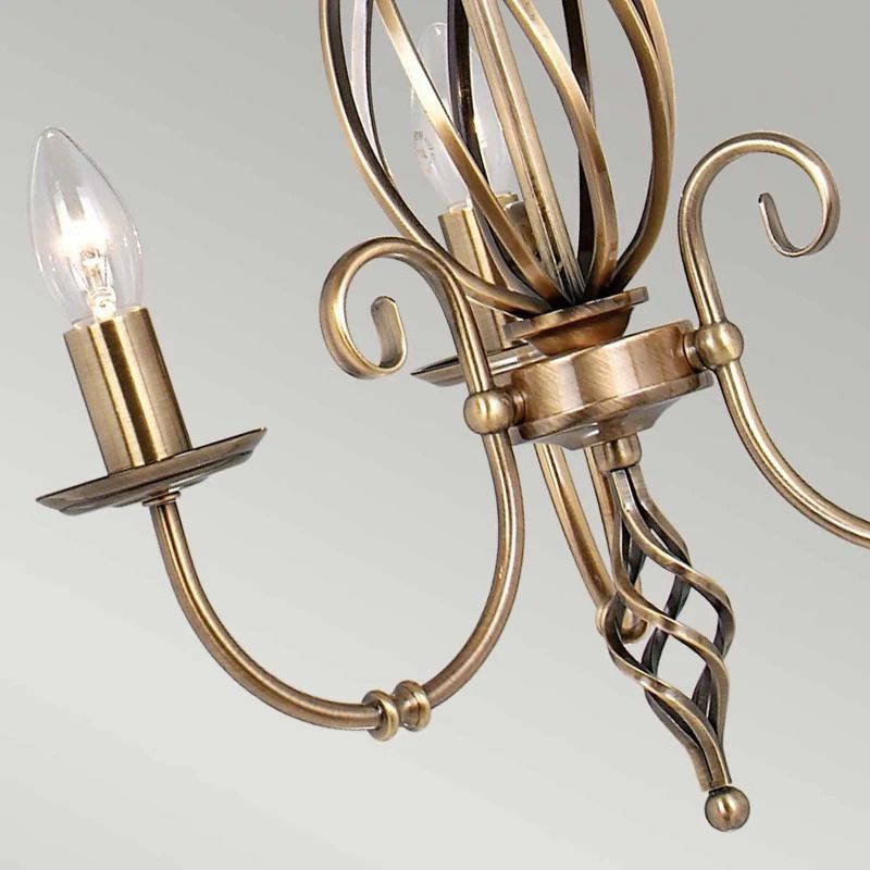 Elstead Lighting LED Kroonluchter | 3X E14 Max 60W | Dimbaar | Aged Brass