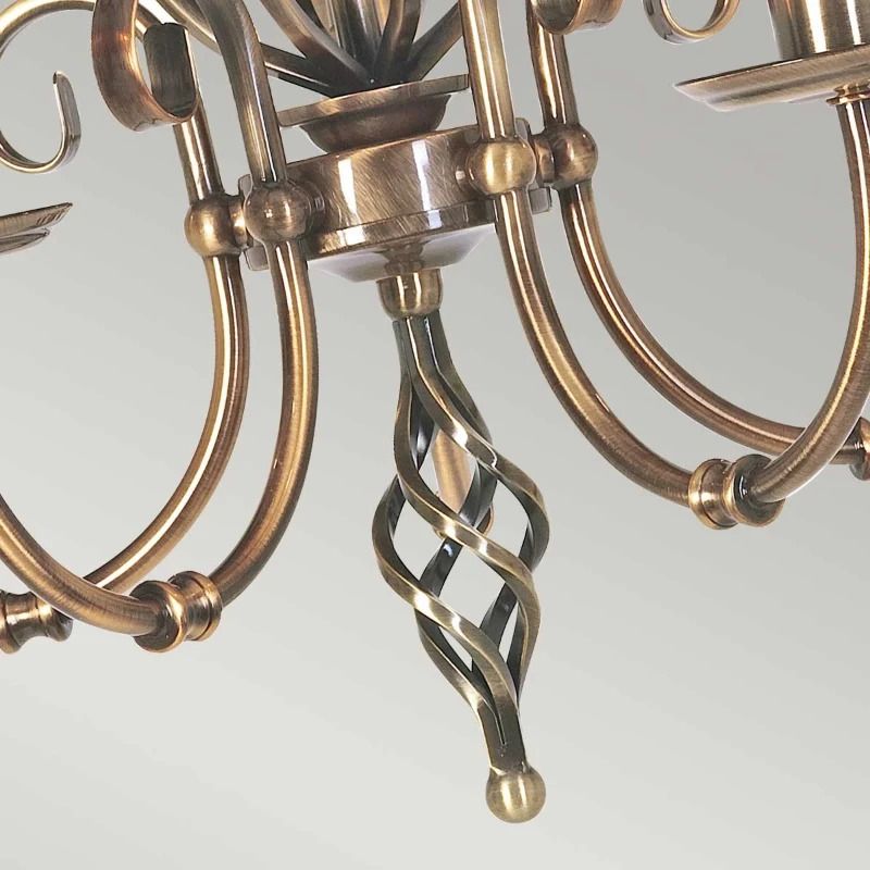 Elstead Lighting LED Kroonluchter | 5X E14 Max 60W | Dimbaar | Aged Brass