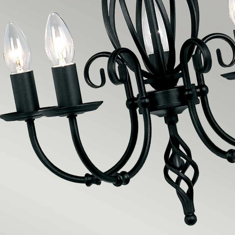 Elstead Lighting LED Kroonluchter | 5X E14 Max 60W | Dimbaar | Black