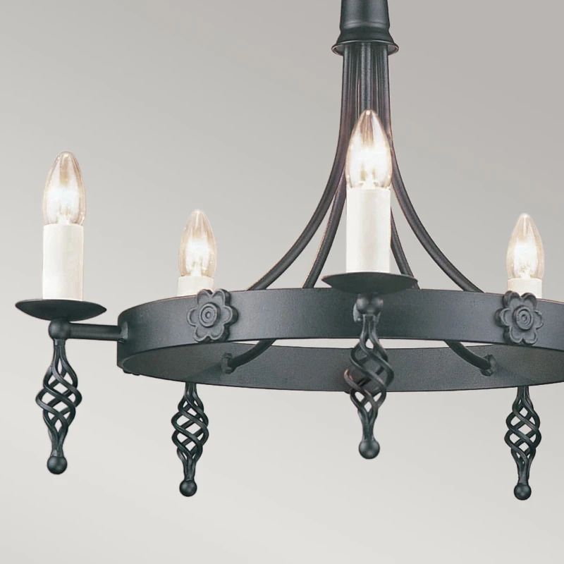 Elstead Lighting LED Kroonluchter | 5X E14 Max 60W | Dimbaar | Black