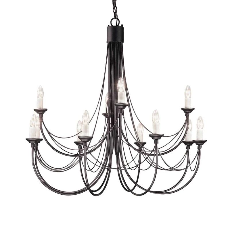 Elstead Lighting LED Kroonluchter | 12X E14 Max 60W | Dimbaar | Black