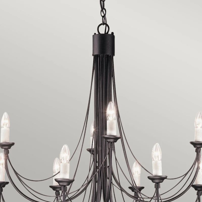 Elstead Lighting LED Kroonluchter | 12X E14 Max 60W | Dimbaar | Black