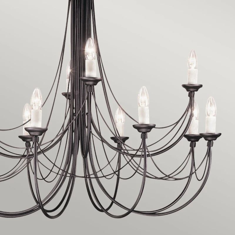Elstead Lighting LED Kroonluchter | 12X E14 Max 60W | Dimbaar | Black