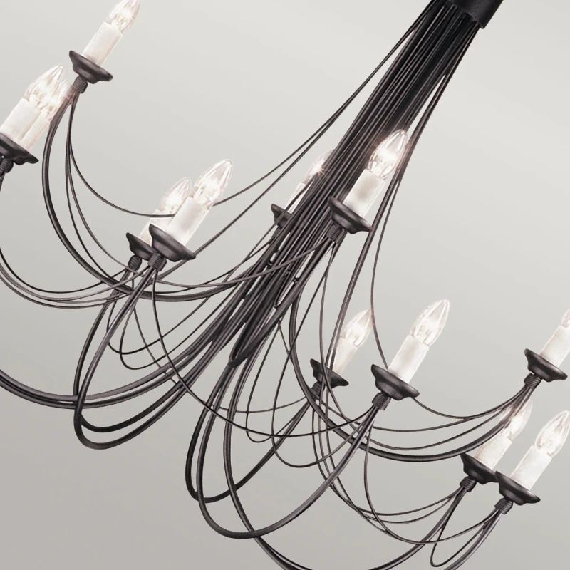 Elstead Lighting LED Kroonluchter | 12X E14 Max 60W | Dimbaar | Black