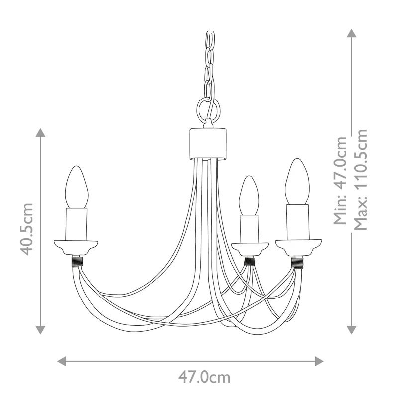 Elstead Lighting LED Kroonluchter | 3X E14 Max 60W | Dimbaar | Black