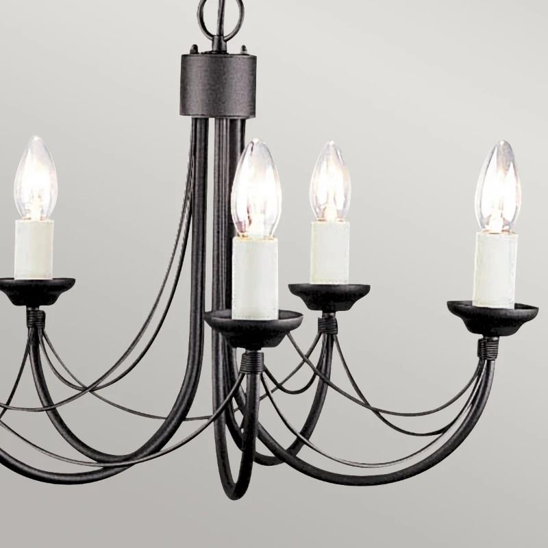 Elstead Lighting LED Kroonluchter | 5X E14 Max 60W | Dimbaar | Black