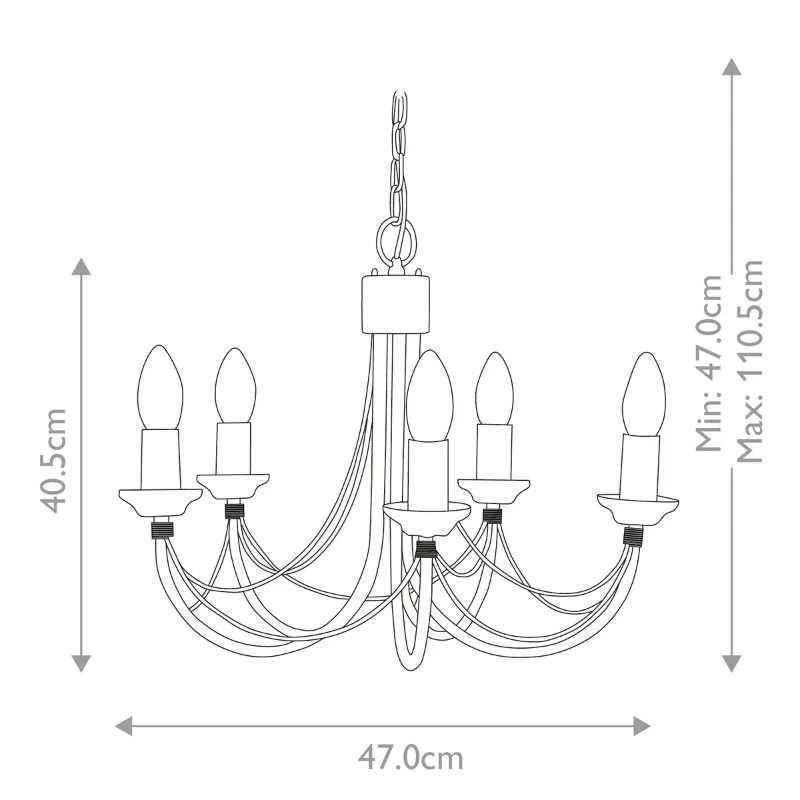 Elstead Lighting LED Kroonluchter | 5X E14 Max 60W | Dimbaar | Black