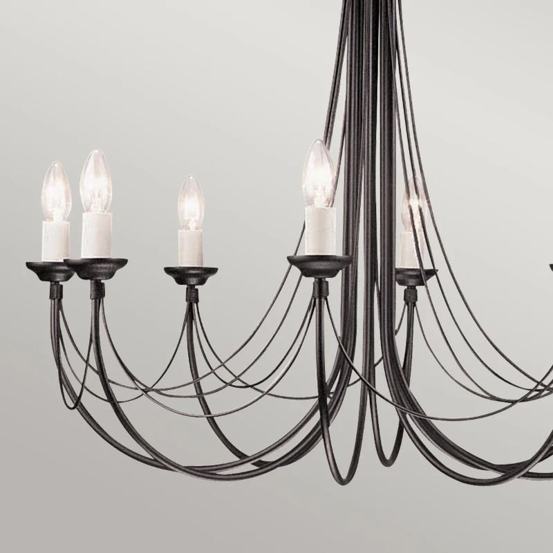 Elstead Lighting LED Kroonluchter | 8X E14 Max 60W | Dimbaar | Black
