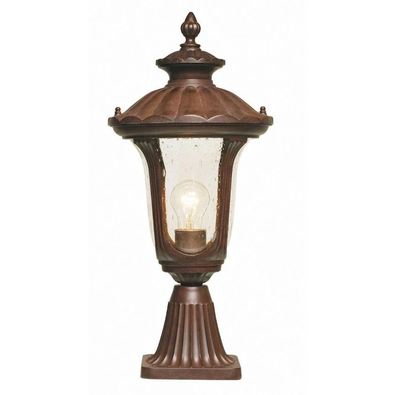 Elstead Lighting Mini LED Tuin Pilaar Chicago | 1X E27 Max 100W | IP44 (Outdoor) | Rusty Bronze Patina