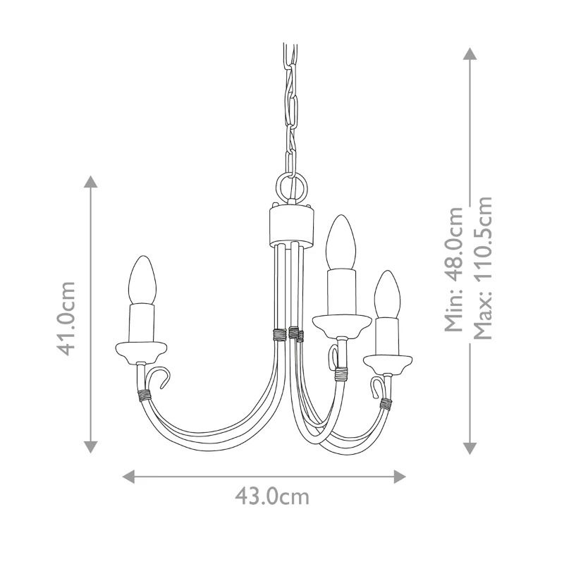 Elstead Lighting LED Kroonluchter | 3X E14 Max 60W | Dimbaar | Black