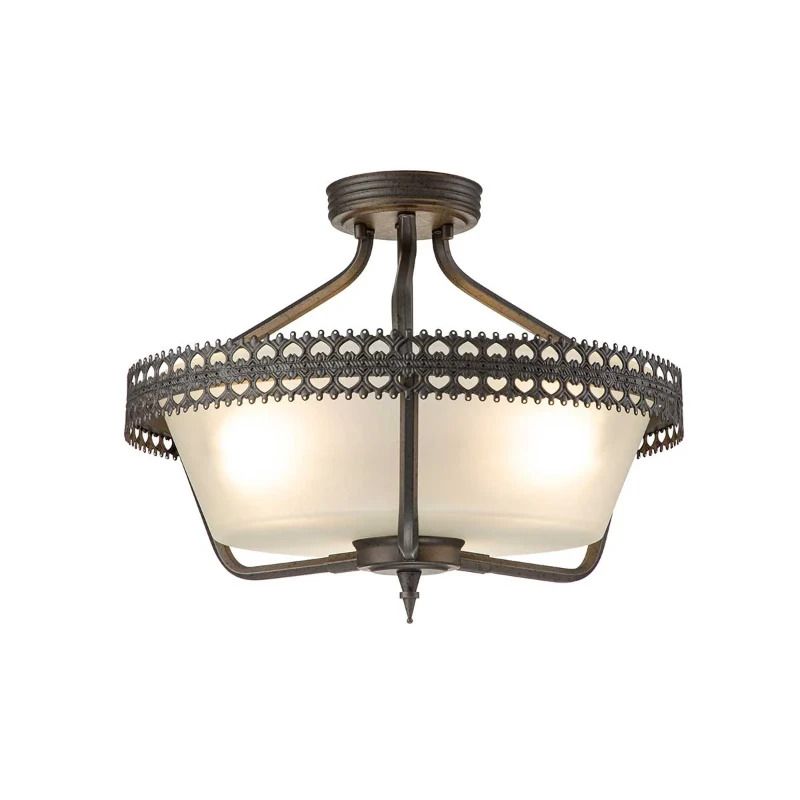 Elstead Lighting LED Plafondlamp Crown | 3X E27 Max 60W | Dimbaar | Iron Gate