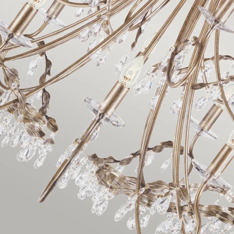 Elstead Lighting LED Kroonluchter | 18X E14 Max 60W | Dimbaar | Silver/Gold Patina