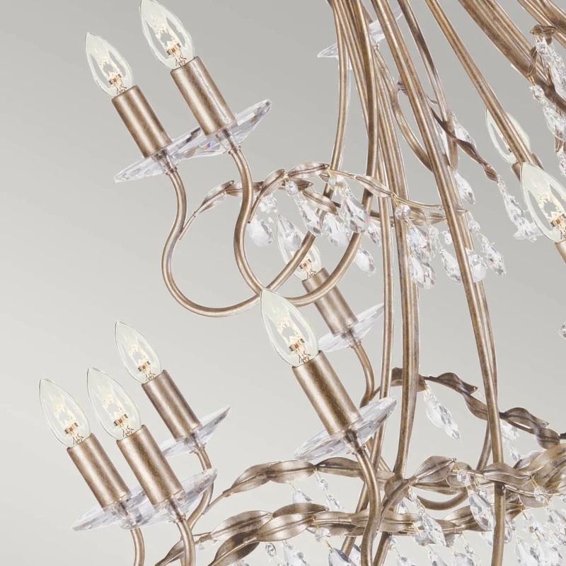 Elstead Lighting LED Kroonluchter | 18X E14 Max 60W | Dimbaar | Silver/Gold Patina
