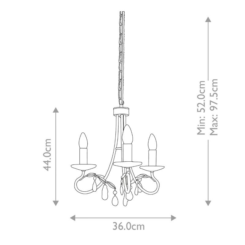 Elstead Lighting LED Kroonluchter | 3X E14 Max 60W | Dimbaar | Silver/Gold Patina