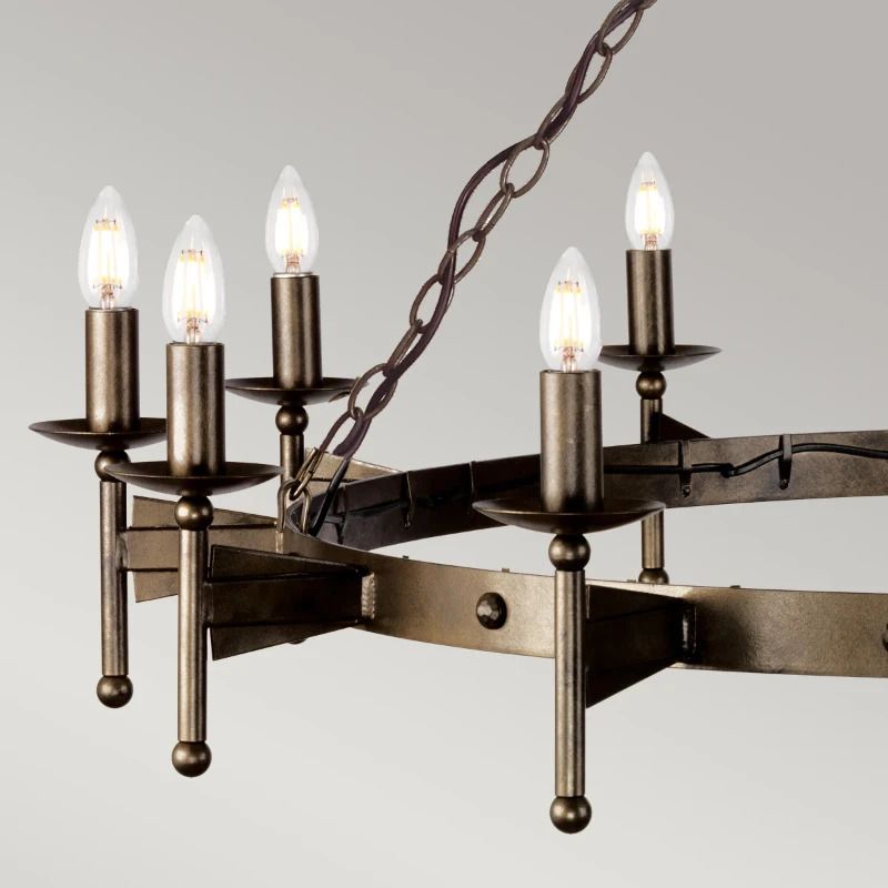 Elstead Lighting LED Kroonluchter | 12X E14 Max 60W | Dimbaar | Old Bronze