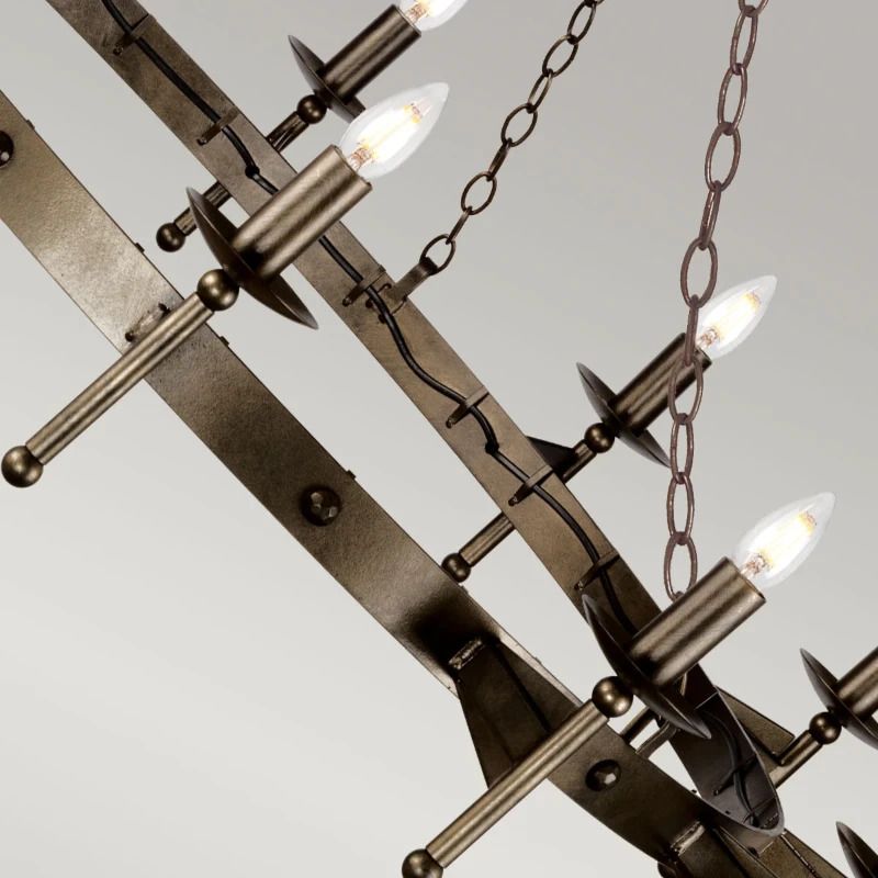 Elstead Lighting LED Kroonluchter | 12X E14 Max 60W | Dimbaar | Old Bronze