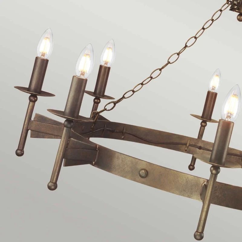 Elstead Lighting LED Kroonluchter | 8X E14 Max 60W | Dimbaar | Old Bronze