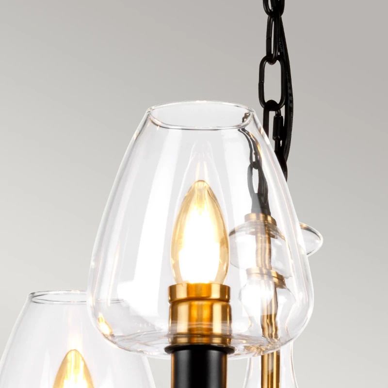 Elstead Lighting LED Kroonluchter | 5X E14 Max 40W | Dimbaar | Aged Brass Plated & Charcoal Black Paint