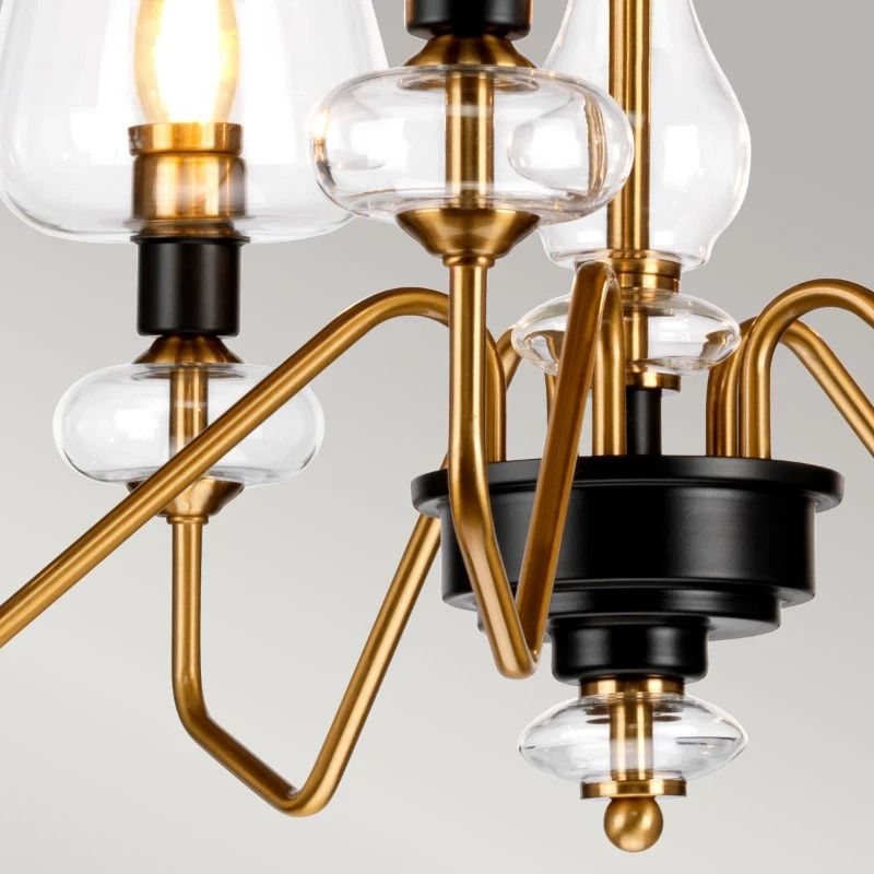 Elstead Lighting LED Kroonluchter | 5X E14 Max 40W | Dimbaar | Aged Brass Plated & Charcoal Black Paint