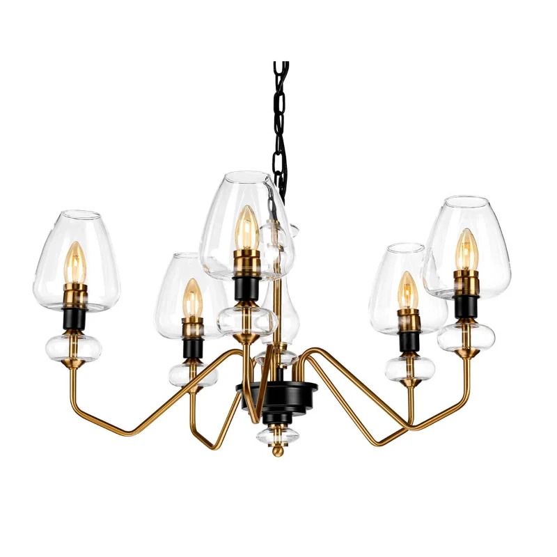 Elstead Lighting LED Kroonluchter | 5X E14 Max 40W | Dimbaar | Aged Brass Plated & Charcoal Black Paint