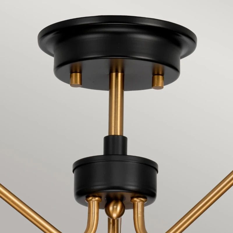 Elstead Lighting LED Plafondlamp Armand | 3X E14 Max 40W | Dimbaar | Aged Brass Plated & Charcoal Black Paint