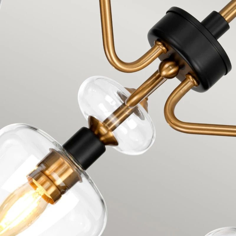 Elstead Lighting LED Plafondlamp Armand | 3X E14 Max 40W | Dimbaar | Aged Brass Plated & Charcoal Black Paint