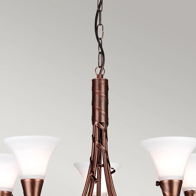 Elstead Lighting LED Kroonluchter | 5X E14 Max 40W | Dimbaar | Copper Patina